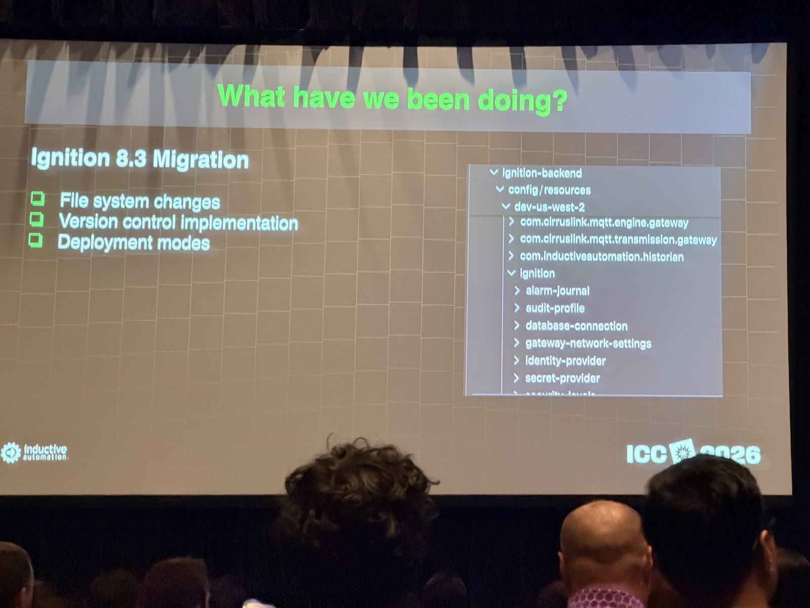 Inductive Automation slide on Ignition 8.3 migration: file system changes, version control, deployment modes